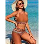 Damen Hochgeschnittener Bikini mit modischem Banddesign R&B