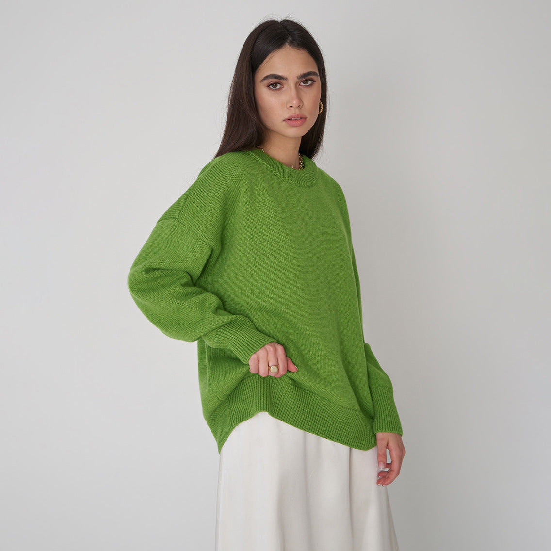 Damen Bequemer Oversized Pullover aus hochwertigem Strick R&B