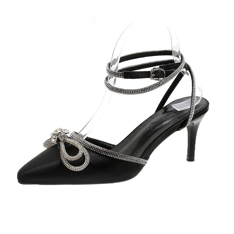Damen elegante Slingback-Pumps mit funkelndem Schmuckdetail R&B