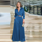 Damen Set mit cropped Bluse und weitem Hosen R&B