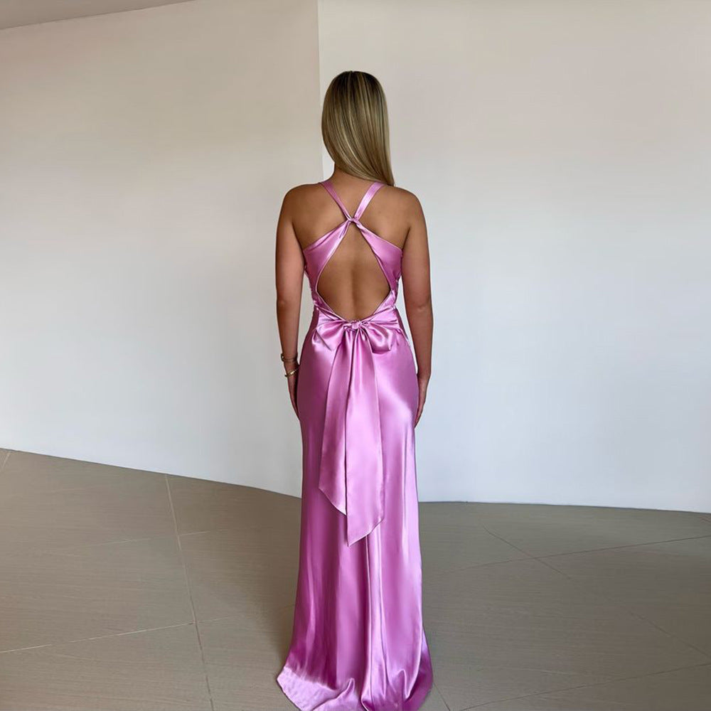 R&B | Persönlichkeit Slim Fit Satin Kleid Damen