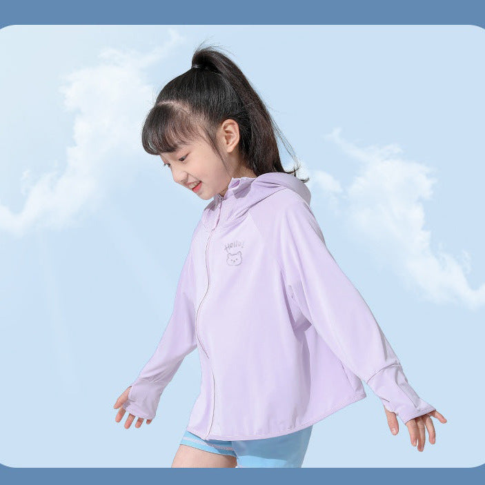 Jungen funktionale UV-Schutzjacke mit Kapuze R&B