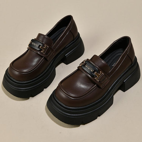 Damen modische Plateauschuhe mit dekorativer Schnallenverzierung und rutschfester Sohle R&B