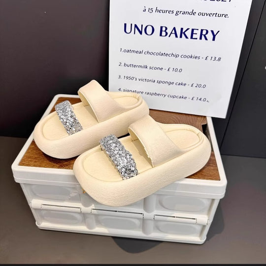 Damen modische Clogs mit eleganter Glitzerapplikation und bequemer Sohle R&B