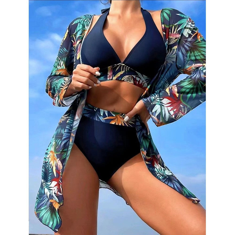 Damen Bikini-Set mit floralem Cover-Up R&B