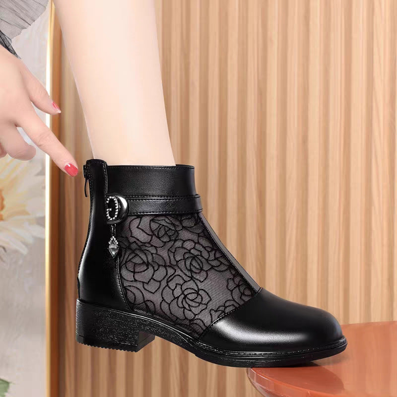 Damen Stiefeletten mit durchlässigem Netzdesign und elegantem Schmuckdetail R&B
