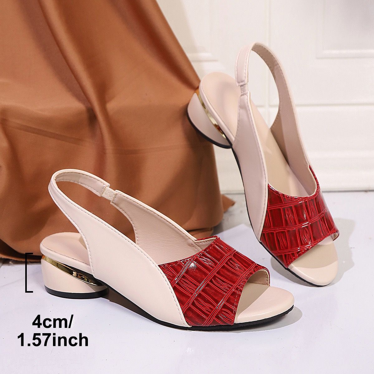 Damen Slingback-Sandalen mit elegantem Netzdesign und verstellbarem Riemen R&B