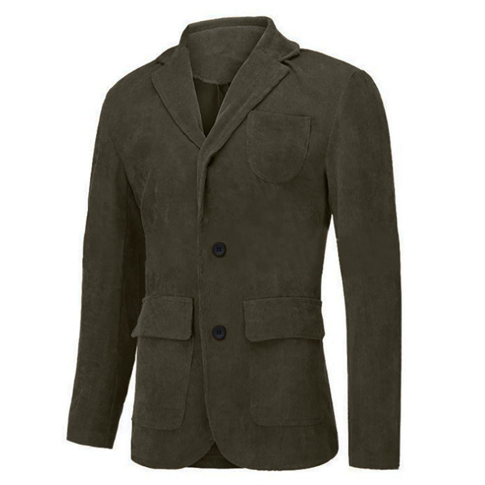 Herren modischer Cordblazer mit mehreren Taschen und eleganter Passform R&B
