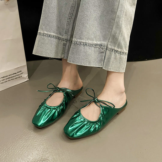 Damen elegante Mules mit raffiniertem Schleifendetail und atmungsaktiver Decksohle R&B