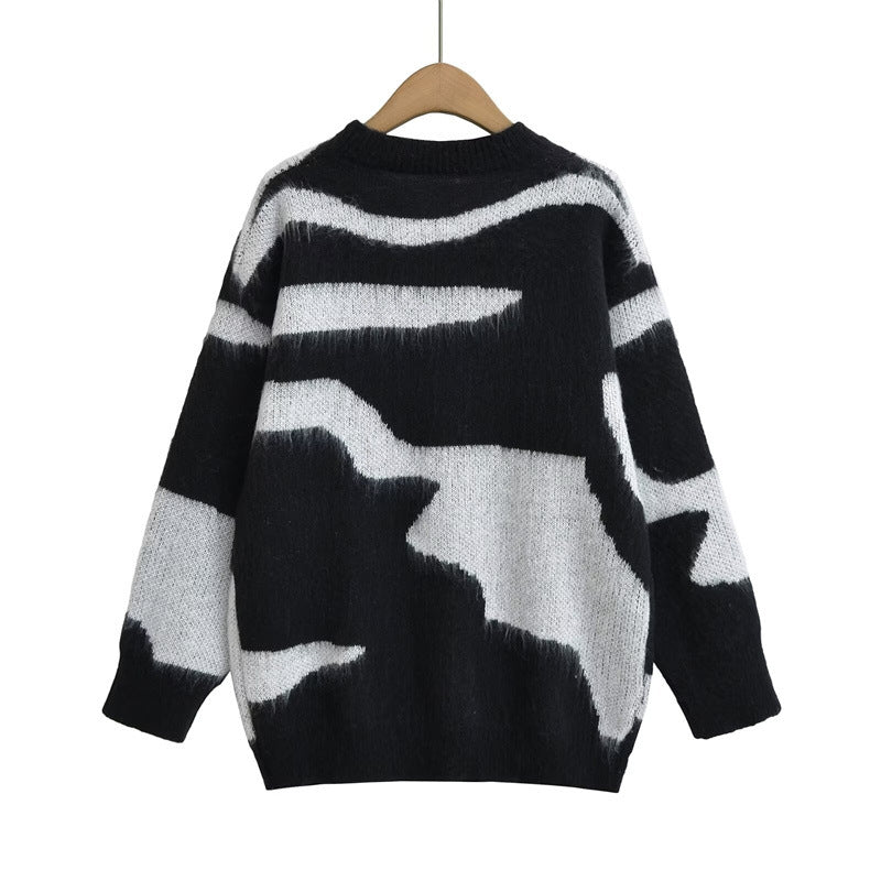 Damen Pullover mit modernem Grafikmuster R&B