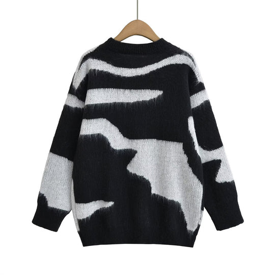 Damen Pullover mit modernem Grafikmuster R&B