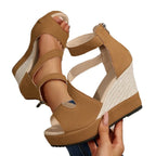 Damen Wedge-Sandaletten mit komfortablem Riemen-Design R&B