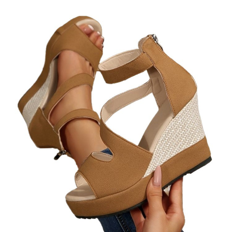 Damen Wedge-Sandaletten mit komfortablem Riemen-Design R&B