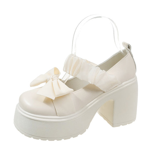 Damen elegante Blockabsatz-Sandalen mit raffiniertem Schleifen-Design R&B