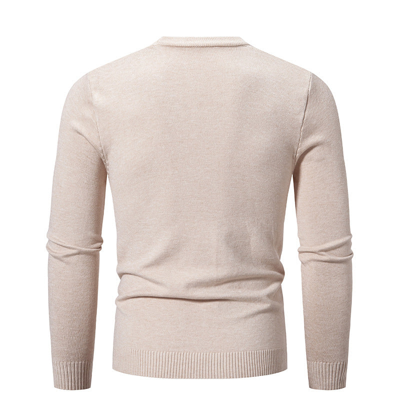 Herren klassischer Rundhals-Pullover aus weichem Strick R&B