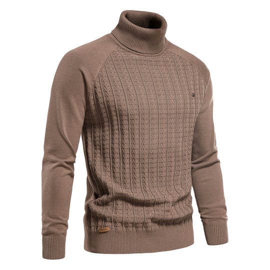 Herren Rollkragenpullover mit strukturiertem Muster R&B