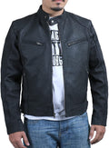 Herren Biker-Lederjacke mit Zipperdetails