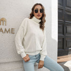 Damen Strickpullover mit strukturiertem Zopfmuster und Rollkragen R&B
