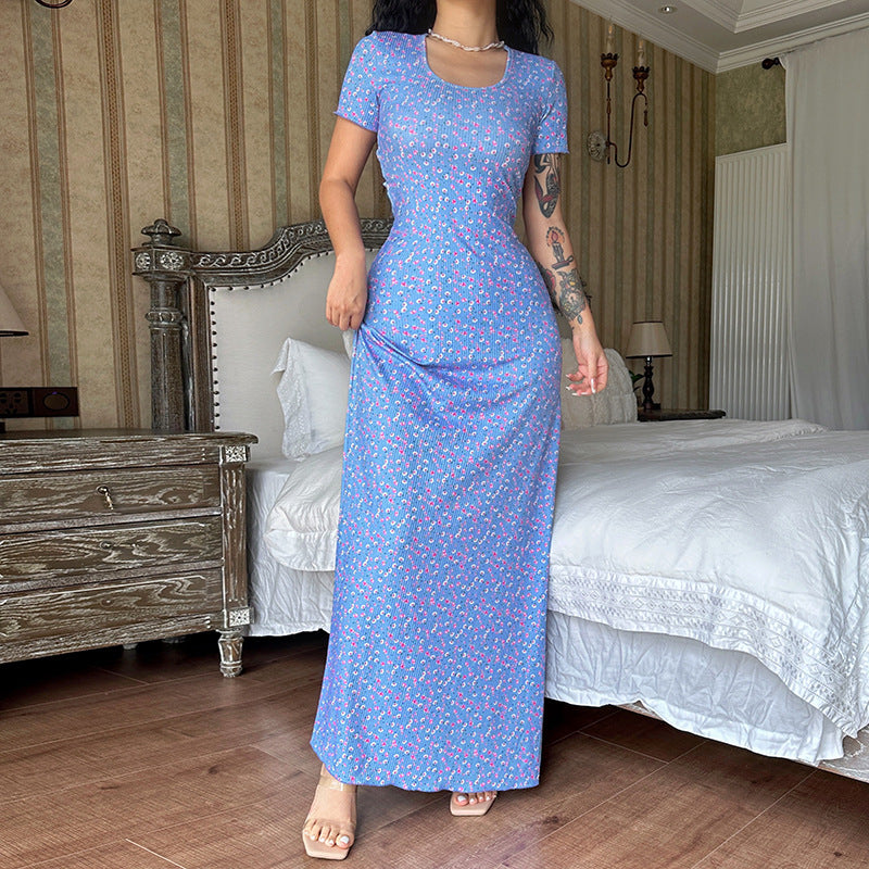 Damen Maxikleid mit floralem Muster R&B