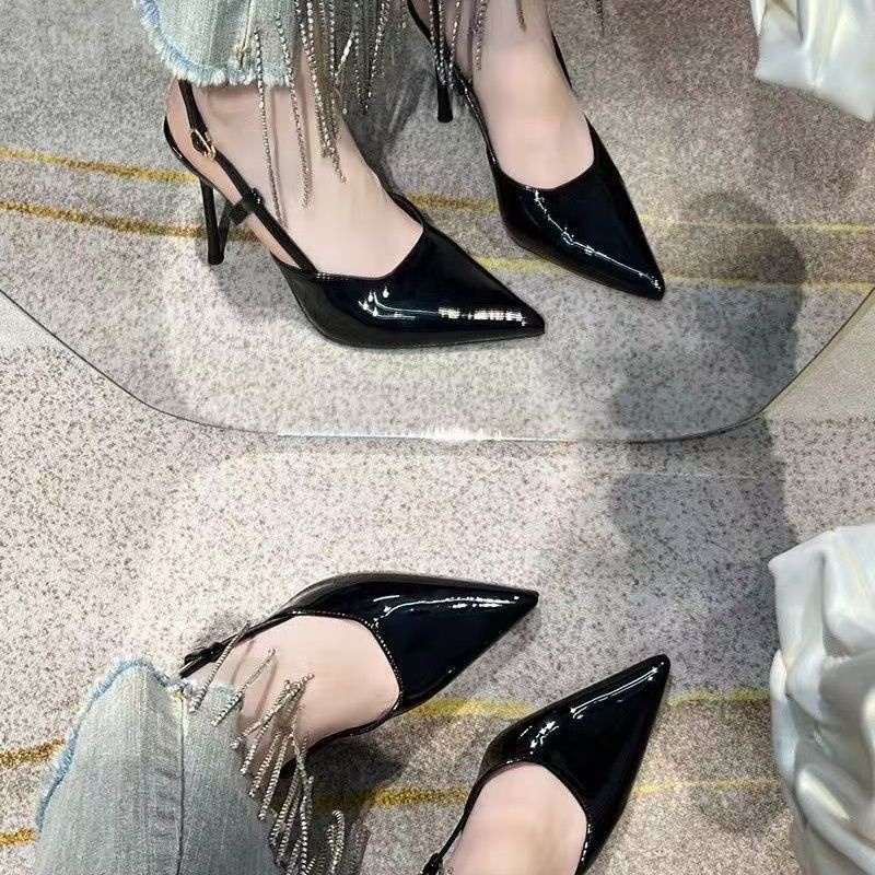 Damen Slingback High Heel Schuhe mit elegantem Riemendesign R&B
