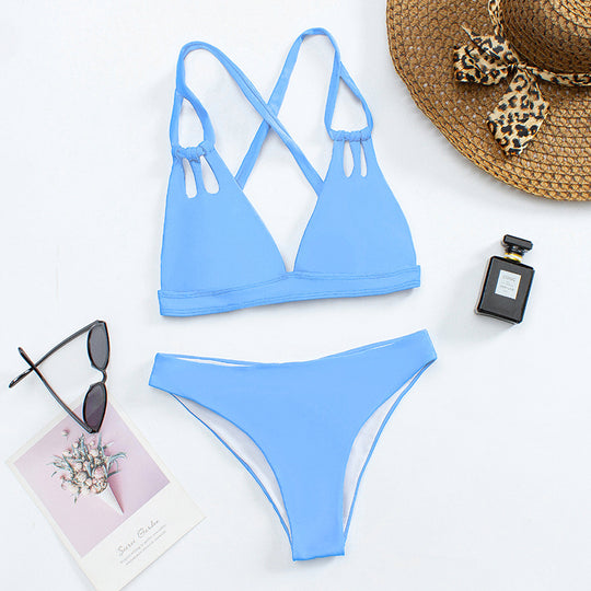 Damen Triangel-Bikini-Set mit verstellbaren Trägern und harmonischem Schnitt R&B
