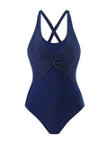 Damen Eleganter Einteiler Badeanzug mit dekorativen Kreuzträgern R&B