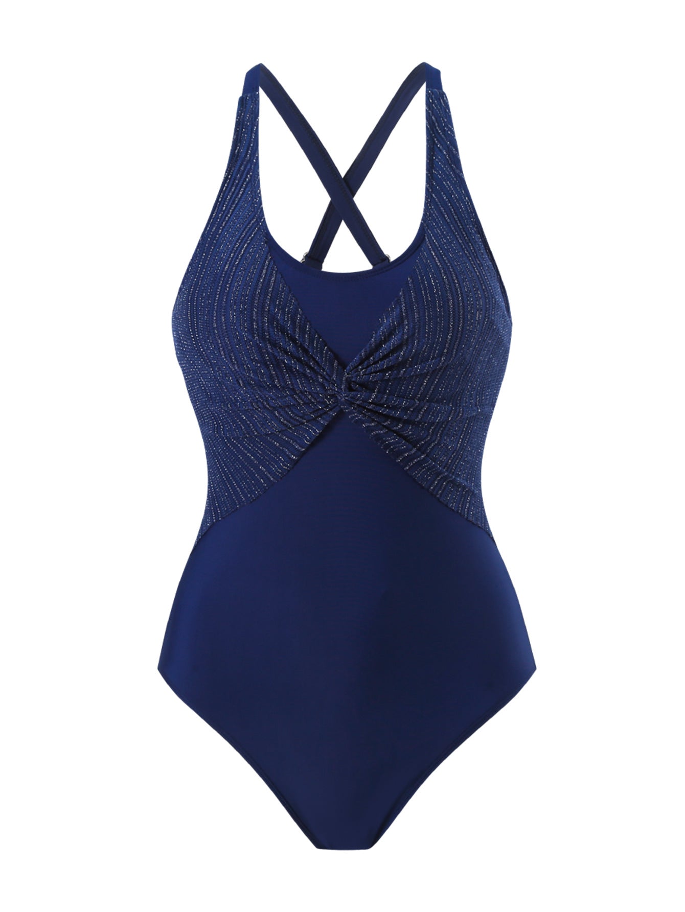 Damen Eleganter Einteiler Badeanzug mit dekorativen Kreuzträgern R&B