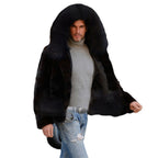 Herren Luxus Kunstpelzjacke mit breitem Kragen R&B