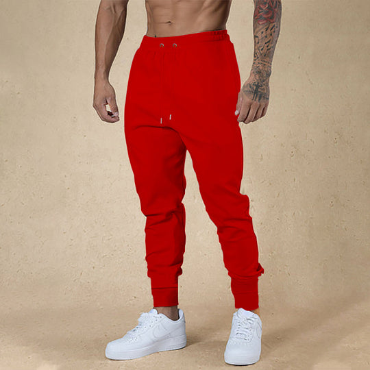 Herren nan athletische Frottee-Jogginghose mit hohem Bund Kordelzug und schmal zulaufenden Rippbündchen R&B