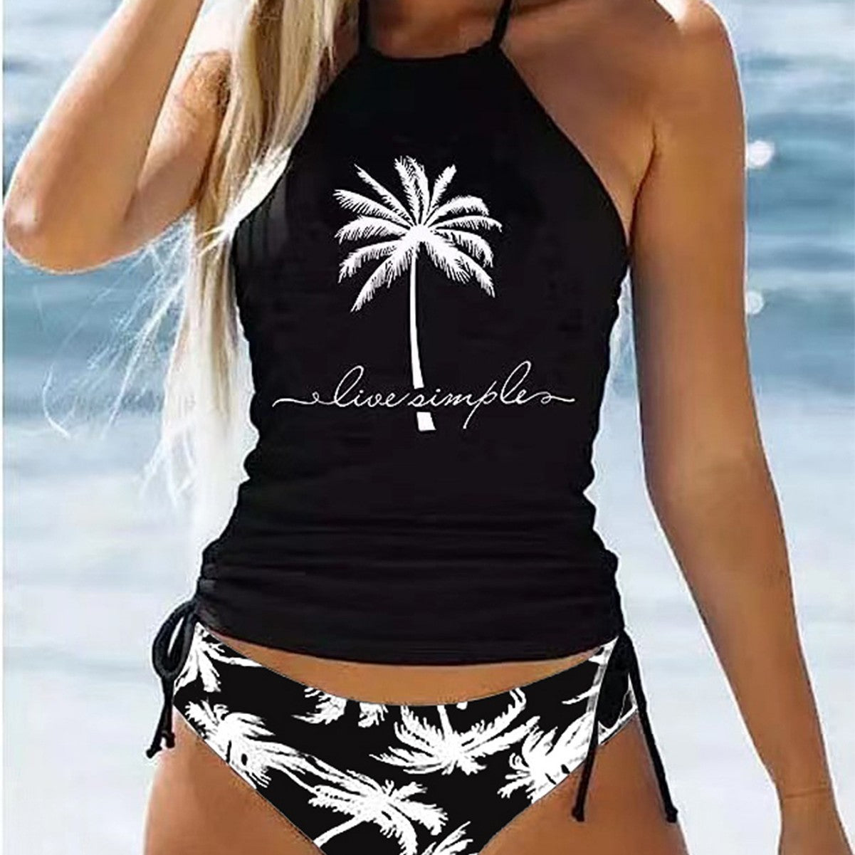 Damen trendiger Bikiniset mit Palmen-Motiv R&B