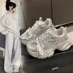 Damen Sportliche Chunky Sneakers mit atmungsaktivem Mesh-Obermaterial und dicker Sohle R&B