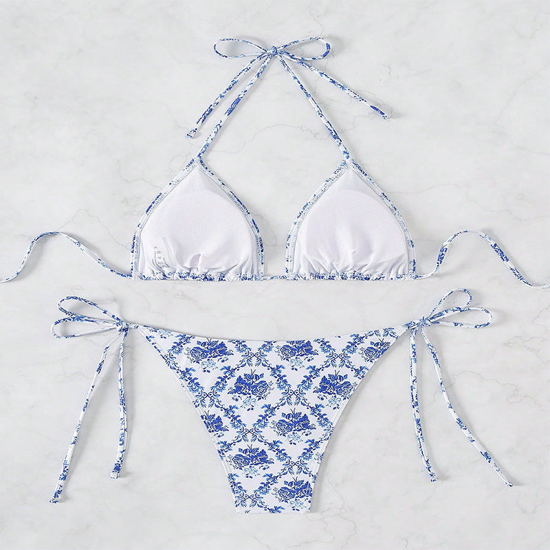 Damen Triangel-Bikini mit buntem Floral-Design R&B