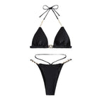 Damen Triangel-Bikini mit eleganten Schmuckdetails