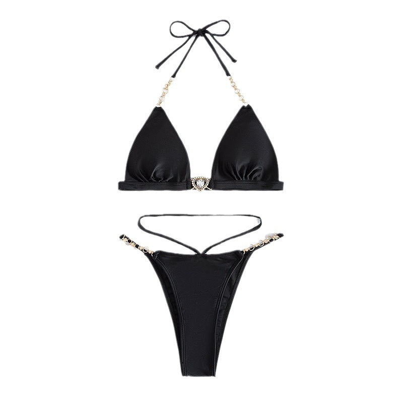 Damen Triangel-Bikini mit eleganten Schmuckdetails