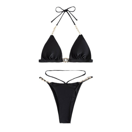 Damen Triangel-Bikini mit eleganten Schmuckdetails R&B
