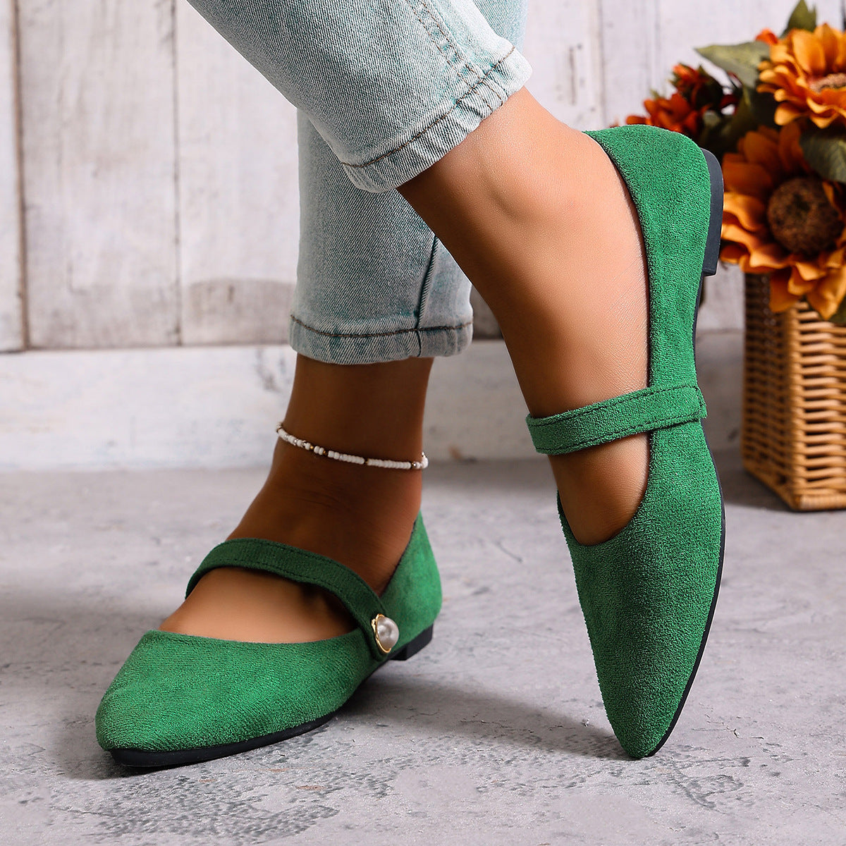 Damen Elegante Slingback-Ballerinas mit modischem Perlen-Detail R&B