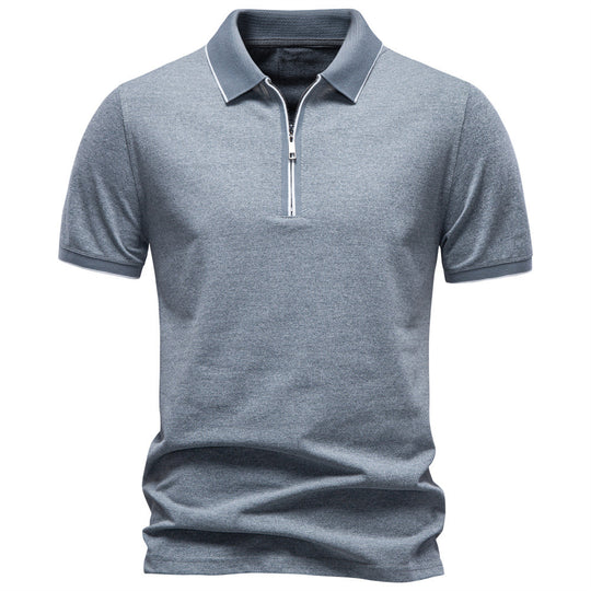 Herren nan atmungsaktives kurzärmeliges Poloshirt mit halbhohem Reißverschluss und Piquéstruktur R&B