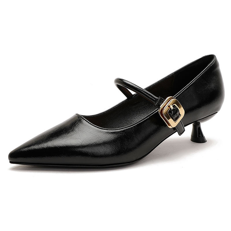 Damen elegante Riemchen-Pumps mit moderner Schnalle