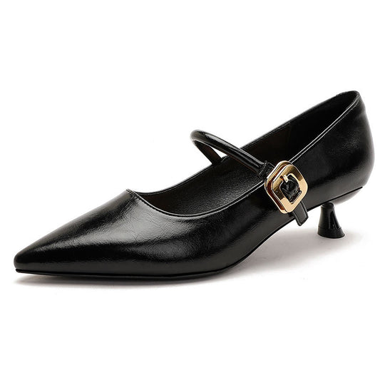 Damen elegante Riemchen-Pumps mit moderner Schnalle R&B