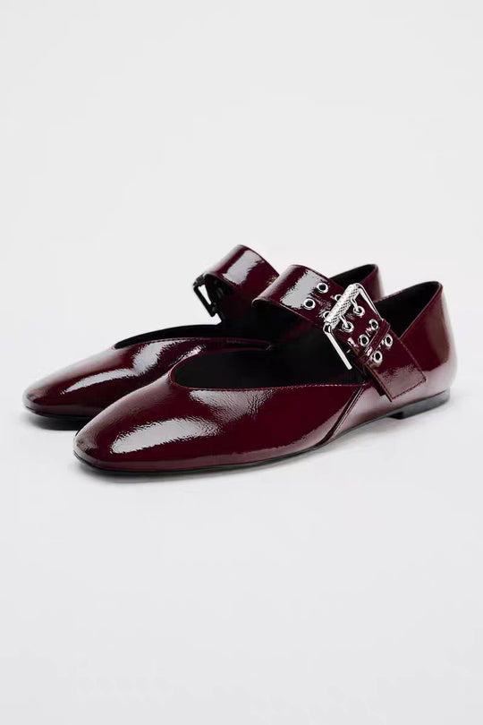 Damen Ballerinas mit Leopardenmuster und dekorativem Riemen R&B