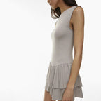 Damen verspieltes Kurzkleid mit Rüschendetails aus weichem Jersey R&B