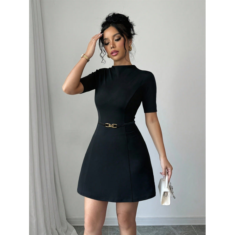 Damen Kleid mit figurbetonter Silhouette und dekorativem Taillengürtel R&B