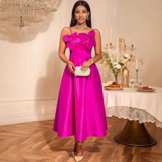 Damen festliches Maxikleid mit floralen Applikationen und elegantem Schnitt R&B