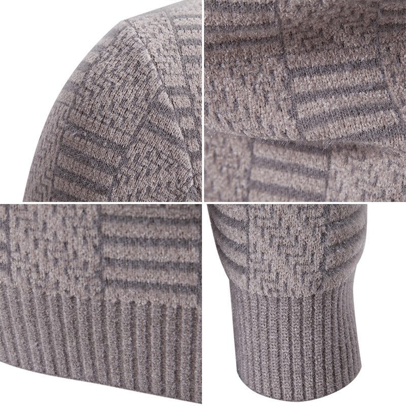 Herren Strickpullover mit strukturiertem Design und hohem Kragen R&B