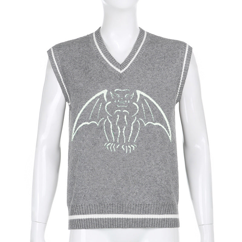 Damen Strickweste mit beeindruckendem Gothic-Motiv R&B