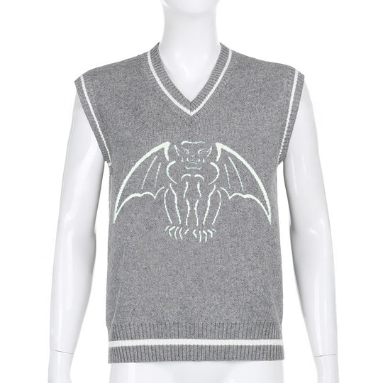 Damen Strickweste mit beeindruckendem Gothic-Motiv R&B