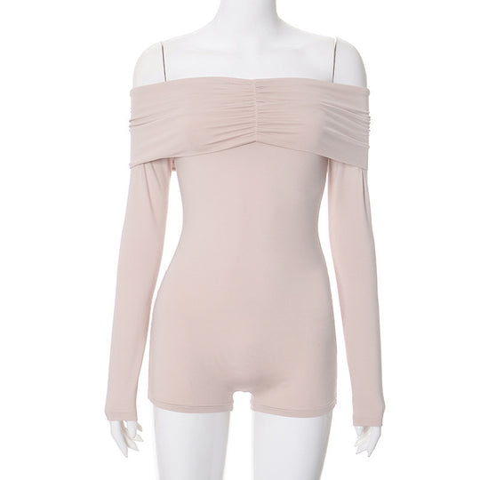 Damen Off-Shoulder Bodysuit mit langen Ärmeln R&B