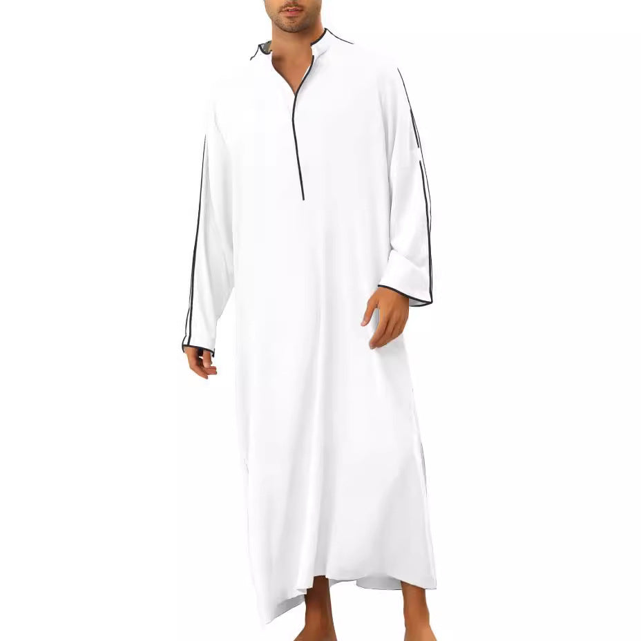 Herren hochentwickelter Kaftan mit sportlichem Stehkragen und eleganten Kontrastdetails R&B