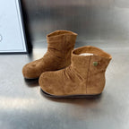Damen kuschelige Wildleder-Stiefel mit flexiblem Knöchelbereich und rutschfester Sohle R&B