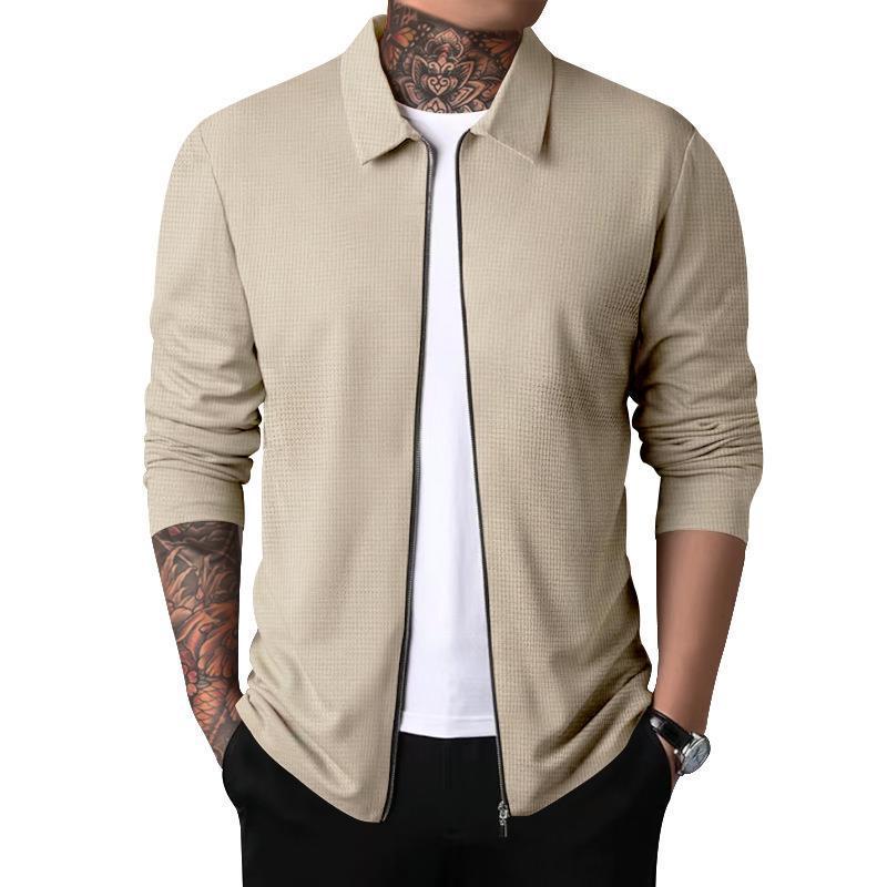 Herren Freizeitjacke mit durchgehendem Reißverschluss und strukturiertem Gewebe R&B